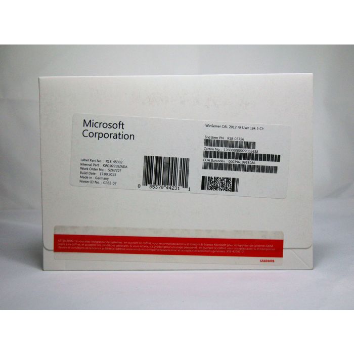 5 Zugriffslizenzen (Benutzer) für Windows 2012 Server, französisch, SB 5 Zugriffslizenzen (Benutzer) für Windows 2012 Server, französisch, SB