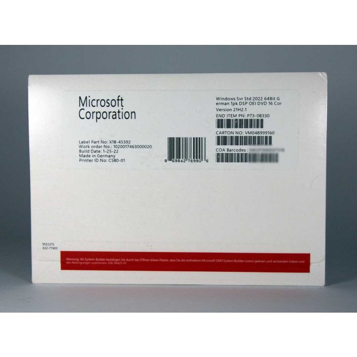 Windows 2022 Server Standard