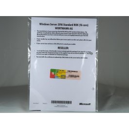 Windows 2016 Server Standard Edition OEM (Wortmann, frei installierbar), multilanguage (für bis zu 16 Kerne)