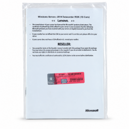 Windows 2019 Server Datacenter Edition, Lenovo-ROK, MUI (für bis zu 16 Kerne) - neu