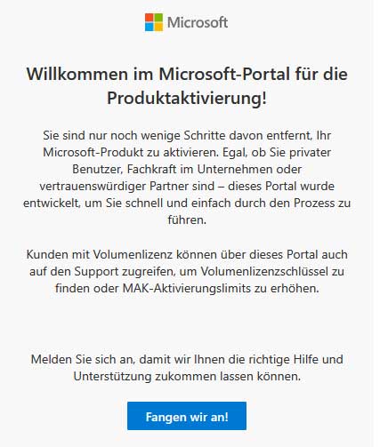 Microsoft: Ersatz für telefonische Aktivierung